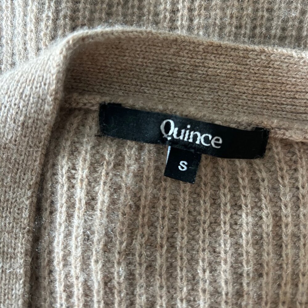 Quince - Mongolian Cashmere Fisherman Boxy Cropped Cardigan Sweater Sz S - Picture 6 of 10